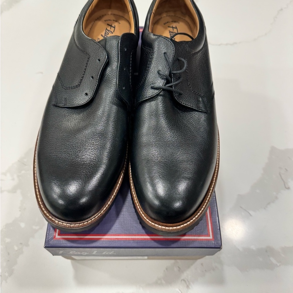 Flag Ltd Caleb Oxford Black Leather Men's Shoes - Picture 2 of 7